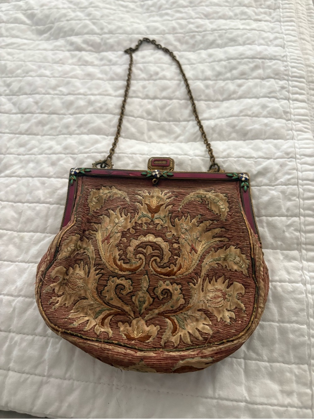 Antique 1920s French Tapestry Small Purse